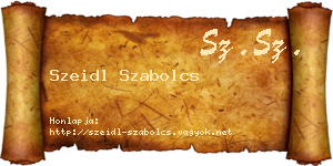 Szeidl Szabolcs névjegykártya